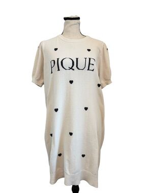 Gelato Pique Jacquard Logo Heart Lounge Dress OS Soft Kawaii Cozy Sleepwear